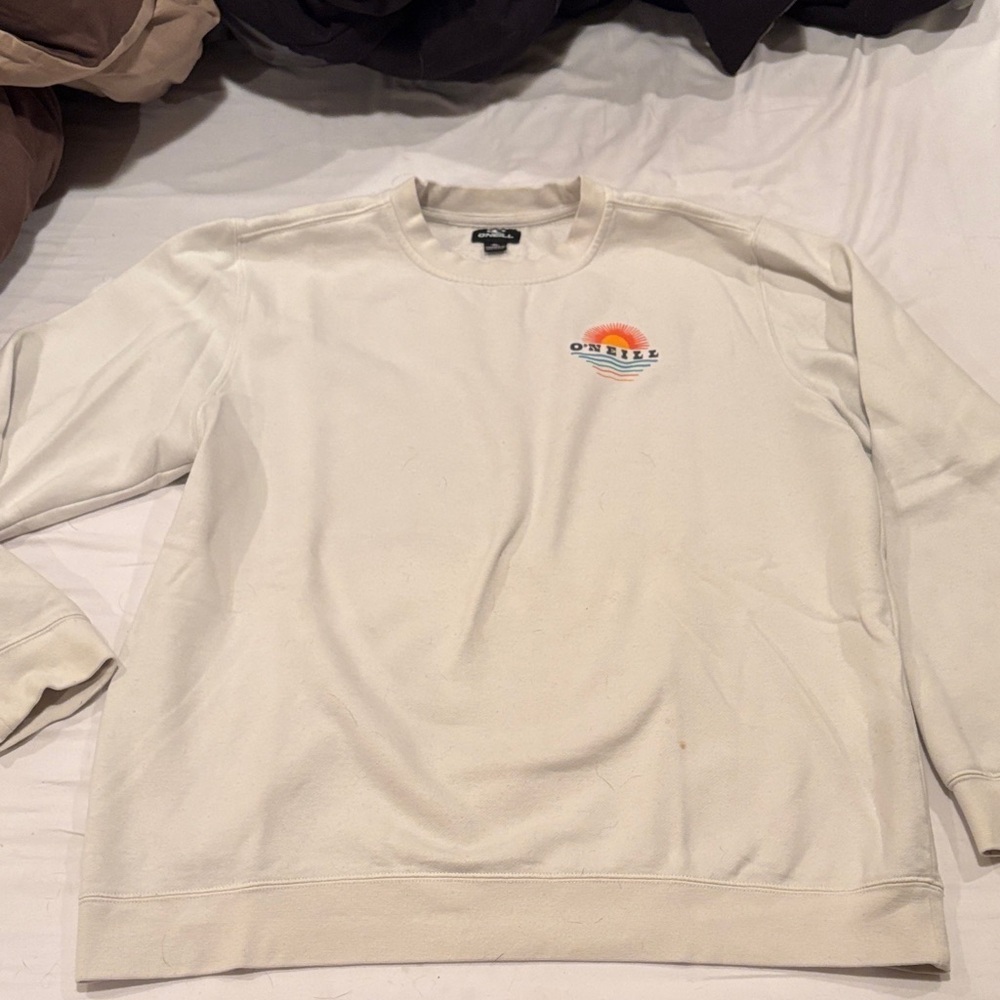 O’Neill Mens Sun & Waves Graphic Crewneck Sweatshirt White XL - Picture 1 of 5